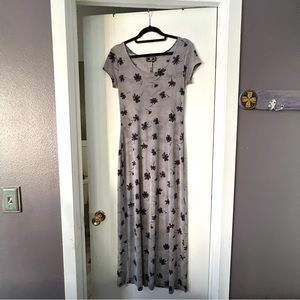 Vintage floral stretch maxi dress